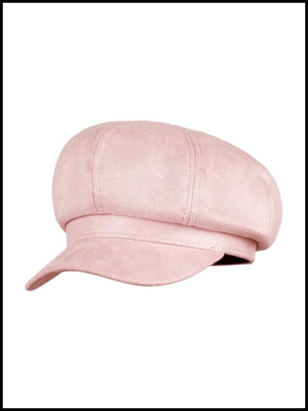 Faux Suede Newsboy Cap Adjustable Cabbie Paperboy Hat